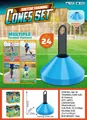 Blue soccer cone set including 24 training discs with a storage holder for sports drills - 24Pcs Small Size Training Cones - Blue (Plastic)