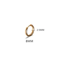 Minimalist 2.5mm thick titanium steel hoop earring in rose gold finish 8mm diameter - 2.5*8mm Gold (Single)
