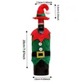 Christmas elf costume wine bottle cover set with green dress and red elf hat dimensions - Elf Bottle Cover-Male