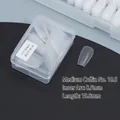 Matte translucent coffin false nail tip size 10.5 in medium length with 19.8mm measure - DA05 Matte Medium Trapezoid No.10.5 50Pcs