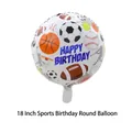 18 inch round sports theme birthday foil balloon featuring soccer, basketball and baseball - 18 Inch Sports Happy Birthday Round Balloon