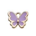Golden butterfly pendant with purple enamel for DIY jewelry bracelets and necklaces - Purple Butterfly