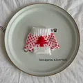 Miniature red and white knitted Christmas sweater with tree pattern for DIY decor - Red Christmas Tree Sweater