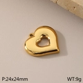 Ciondolo a cuore dorato lucido in acciaio inossidabile con centro vuoto e finitura - Stile Cuore Vuoto(KLJ2659-Z)
