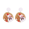 Cute Christmas snowman drop earrings with red hats and colorful scarves for festive holiday wear - Irregular Snowman