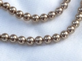 Polished champagne gold pearl beads with high-gloss finish for DIY jewelry necklaces - 3mm (Approx. 240pcs/Strand) / 295 Tea Gold