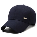 Klassische dunkelblaue Baseballkappe mit Sport-Metallschnalle und strukturiertem Stoff - Verstellbar / Marineblau