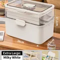 Extra large creamy white home first aid kit medical storage box with multi-layer trays - Extra Large / Cream