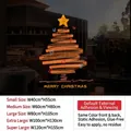 Golden star Christmas tree static glass sticker with orange hand-drawn art style - Small / Sduv-467