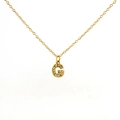 Gold stainless steel necklace featuring a crystal-encrusted letter G pendant - Gold Letter G