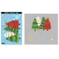 Size chart for Christmas tree window stickers showing metric and imperial dimensions - BQ555 Christmas Trees Combo