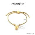 Pulsera de cadena de serpiente ajustable de 2mm con cierre de bola dorada de 12mm en acero - Estilo Deslizante de Bola Redonda Ajustable (KB184678-Z) / Dorado