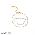 Minimalistisches Fußkettchen aus 18k vergoldetem Edelstahl mit Herz- und Zirkonia-Anhängern - Herz und Runder Zirkonia Fußkettchen (TA8033) / Gold