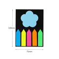 Waterproof PET sticky notes set with blue flower pad and five colorful arrow index tabs - Bar Strips + Flower Shape