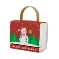 Weihnachts-Süßigkeitenschachtel mit Schneemann-Motiv und Henkel in festlichem Rot - Handheld-Schubladenbox / Rot Schneemann Modell