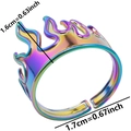 Details zur Größe des Regenbogen-Flammenrings mit 1,6 cm Höhe und 1,7 cm Durchmesser - Bunt
