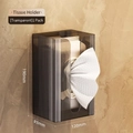 Porta fazzoletti da parete in nero trasparente con strisce verticali per cucina e bagno - 1 Pezzo / Grigio fumo