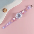 Purple unicorn kids quartz watch with 3D embossed silicone strap and glowing dial - Unicorn 3 / Purple