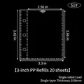 3-inch PP card protector sleeves for 4-grid album, single-sided 20 sheets pack - A8 1-Pocket 3-inch Pages 20 Sheets 51#