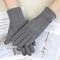 Gants d'hiver gris en laine de lapin avec fonction tactile et doublure thermique - Ligne Triple Femme - Poil de Lapin Gris