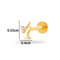Titanium labret piercing gouden martini met zirkoon afmetingen 0,55cm bij 0,4cm - Martini Glas Stijl (T2511-1#) / Goud