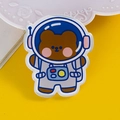 Cute brown bear astronaut acrylic brooch pin for girls clothing and bags decoration - 15 Space Bear