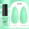 Mint green gel nail polish X088 in 7ml bottle with glossy and matte finish display - Mint Green (88)