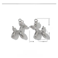 Detailed dimension view of stainless steel balloon dog charm measuring 18mm by 13mm - Balloon Dog