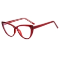 Transparant robijnrood cat-eye brilmontuur van TR90 voor een trendy vintage look - Transparant Rood