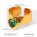 Detaillierte Größenangaben für goldener Breitbandring mit grünem Herz-Edelstein - Breiter Herz Grüner Edelstein Stil (HC-R30539-GN)
