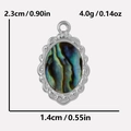 Abalone shell pendant necklace in stainless steel with detailed size and weight specs - Silver Abalone Shell Pendant Only (S1996-S-B)