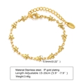 Bracciale a stella in acciaio inossidabile placcato oro 18K con catena regolabile - Stella/BR-1174