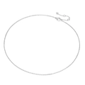 Collana minimalista in acciaio inossidabile argento con chiusura a moschettone su bianco - 42+8CM / Acciaio (42+8cm)