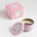 Pink tin scented soy candle with dried flower petals and matching floral gift box - Extra Small Bubble Wrap 5.5 X 3.6 Cm. / Jasmine
