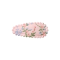 Pink floral cotton BB hair clip with blue and red flower patterns on white background - Pink Small Floral (40)