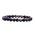 Multicolor tiger eye beaded bracelet featuring natural chatoyancy effect on white background - 8mm Bead Diameter / Blue Purple Tiger Eye