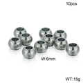 Set di 10 perle rotonde in acciaio inossidabile lucido 6mm per gioielli fai-da-te - Stile Tondo 6mm (KLJ2282-Z) / Confezione da 10 / Argento