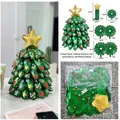 Groene opblaasbare kerstboom folieballon met gouden ster, hoogte 40 cm voor feestjes - Groen