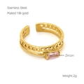 Doppio strato aperto con zircone rosa rettangolare (914-Zircone Rosa)