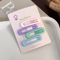 Juego de 4 pinzas para el cabello con forma de corazón mate pastel en cartón - Óvalo Mate