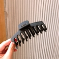 Large matte black plastic hair claw clip for women with minimalist styling - Classic Claw
