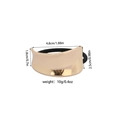 Irregular golden alloy ponytail holder with black elastic rope and dimension annotations - Smooth Arc