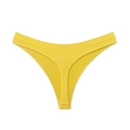 Elastic low-waist yellow seamless thong panty for athletic and fitness activities - Goose Yellow