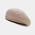 Classic beige beret for women in thick twill fabric with solid vintage silhouette - One Size / Beige