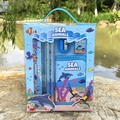Blue sea animal themed stationery set for kids with pencil, ruler and coin purse - Ocean