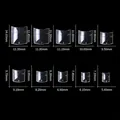 Guide des tailles pour 200 capsules d'ongles French transparentes en 10 dimensions - Style Français Court (gj0517) / 200 Pièces / Transparent