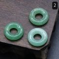 Three green aventurine stone donuts 20mm with large hole for DIY jewelry making - Green Aventurine
