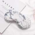 Faux silk sleep eye mask with blue mountain ink wash painting on white fabric - Misty South-Sketch Landscape