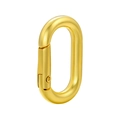 Detailed macro view of an oval 18K gold plated spring clasp connector for DIY jewelry - Rectangle / Gold