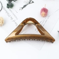 Elegant amber triangle hair claw clip with transparent acrylic finish and gold spring - Jelly Gold